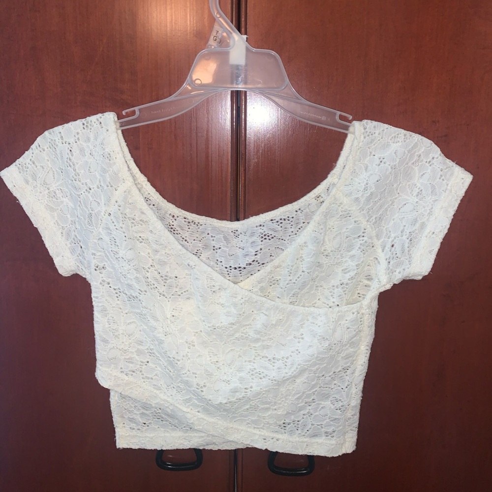 White Lace Crop Top